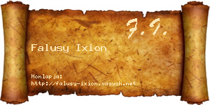 Falusy Ixion névjegykártya